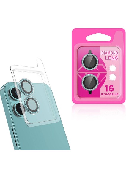 Apple iPhone 16 Plus Cl-06 Kamera Lens Koruyucu-Açık Yeşil