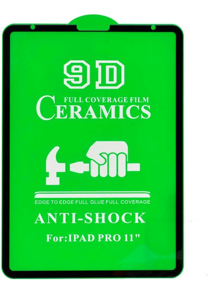 iPad Pro 12.9 2022 M2 Uyumlu Zore Tablet Seramik Ekran Koruyucu-Siyah