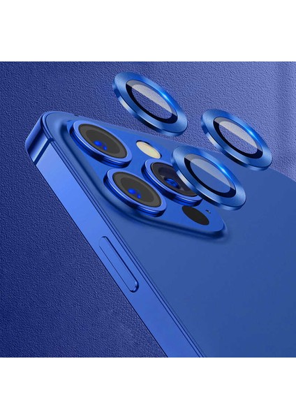 Apple iPhone 12 Pro Max Uyumlu Cl-07 Kamera Lens Koruyucu-Lacivert