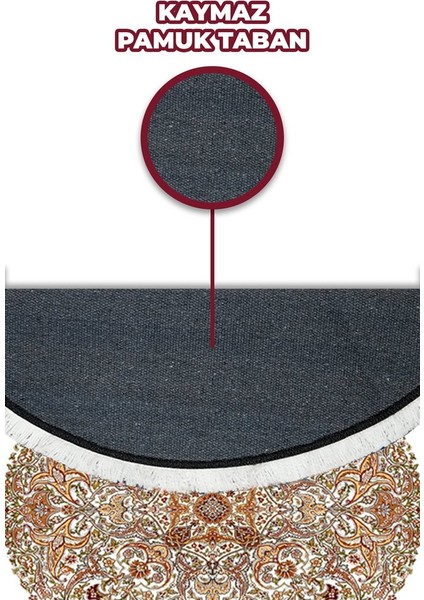 Bambu Yuvarlak Halı Kaymaz Pamuk Taban - KYH101B