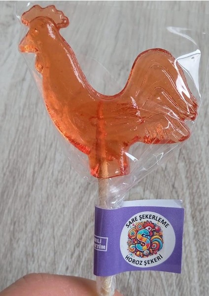 Horoz Şekeri (10'lu) Kutu Kırmızı Renk Karışık Meyve Aromalı Ahşap Saplı (12 Gr)