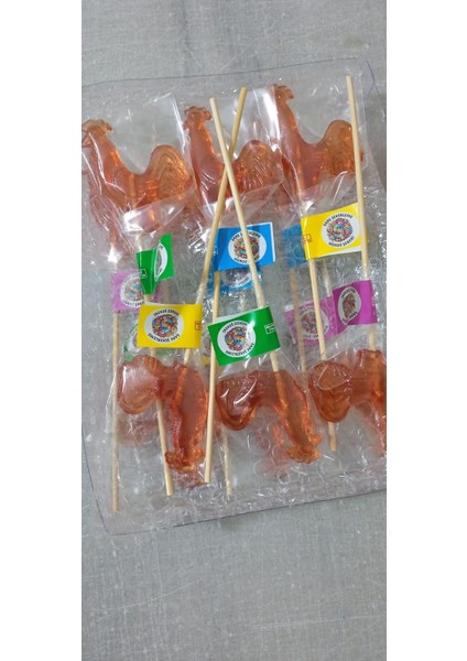 Horoz Şekeri (10'lu) Kutu Kırmızı Renk Karışık Meyve Aromalı Ahşap Saplı (12 Gr)