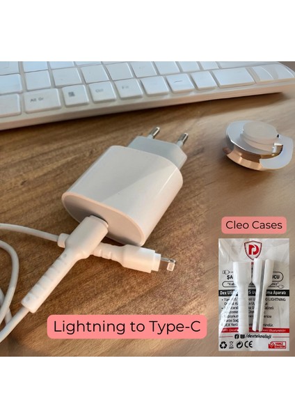 3 Çift Type-C to Lightning Şarj Kablo Ucu Koruyucu