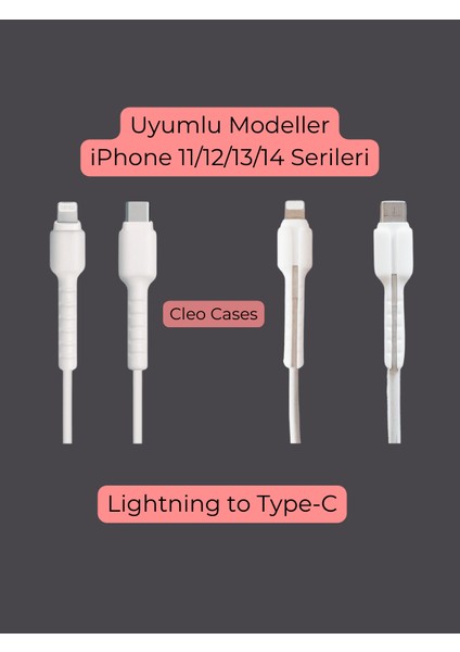 3 Çift Type-C to Lightning Şarj Kablo Ucu Koruyucu