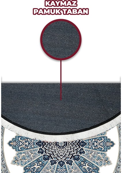Bambu Yuvarlak Halı Kaymaz Pamuk Taban - KYH254