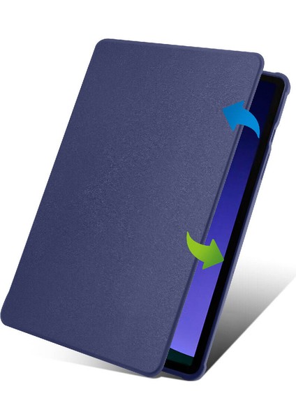 Samsung Galaxy Tab S9 Kılıf Uyumlu Zore Termik Kalem Bölmeli Dönebilen Standlı Kılıf-Açık Yeşil