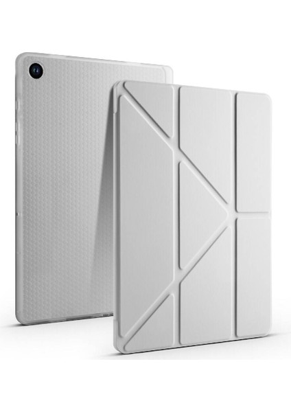 Samsung Galaxy Tab A9 Plus Kılıf Uyumlu Zore Tri Folding Kalem Bölmeli Standlı Kılıf-Yeşil