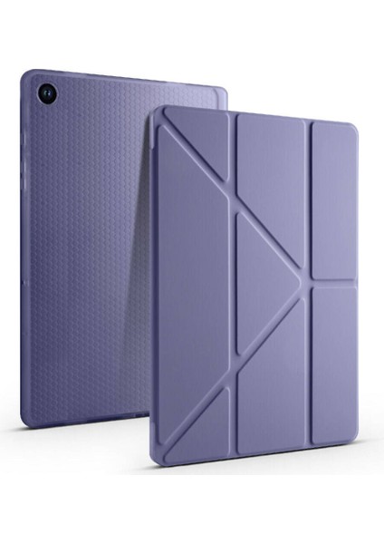 Samsung Galaxy Tab A9 Plus Kılıf Uyumlu Zore Tri Folding Kalem Bölmeli Standlı Kılıf-Yeşil