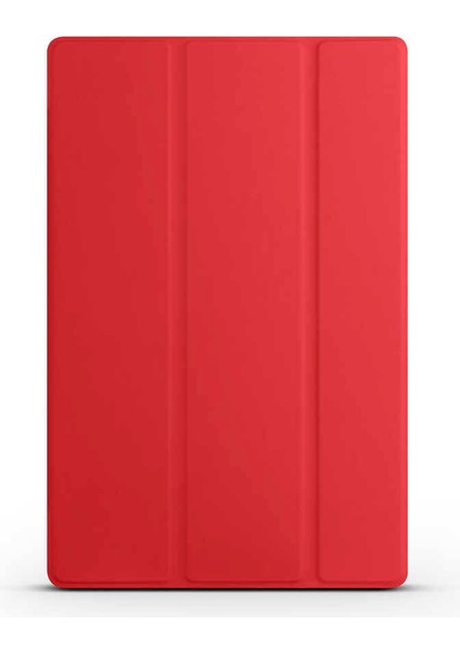 Samsung Galaxy Tab S9 Fe Plus Uyumlu Zore Smart Cover Standlı 1-1 Kılıf-Kırmızı