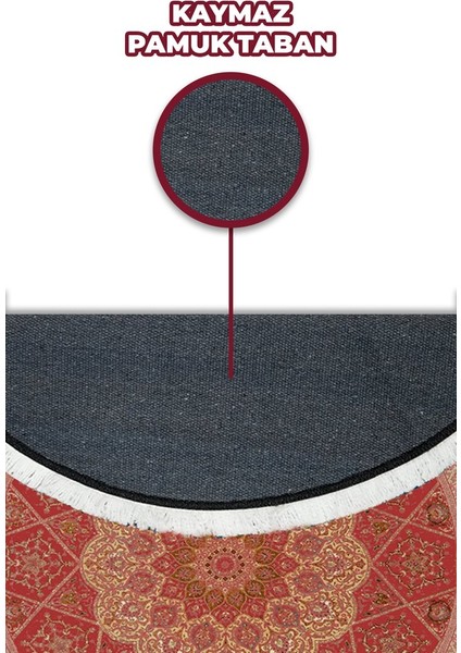 Bambu Yuvarlak Halı Kaymaz Pamuk Taban - KYH275