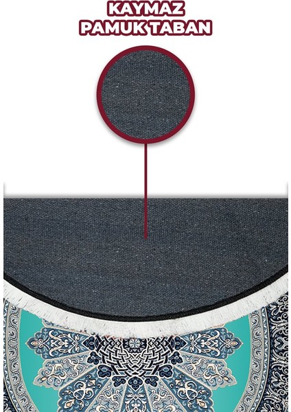 Bambu Yuvarlak Halı Kaymaz Pamuk Taban - KYH253