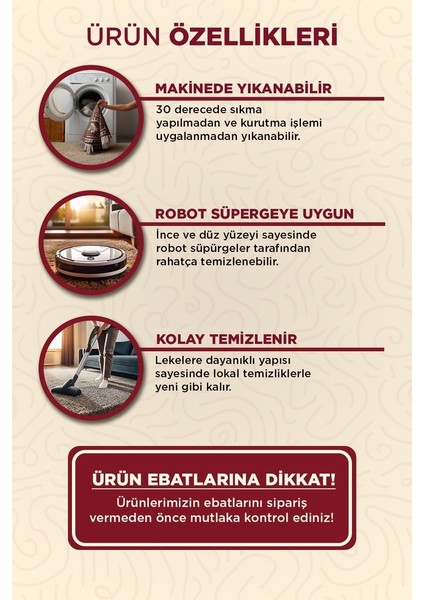 Bambu Yuvarlak Halı Kaymaz Pamuk Taban - KYH122