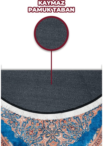 Bambu Yuvarlak Halı Kaymaz Pamuk Taban - KYH101