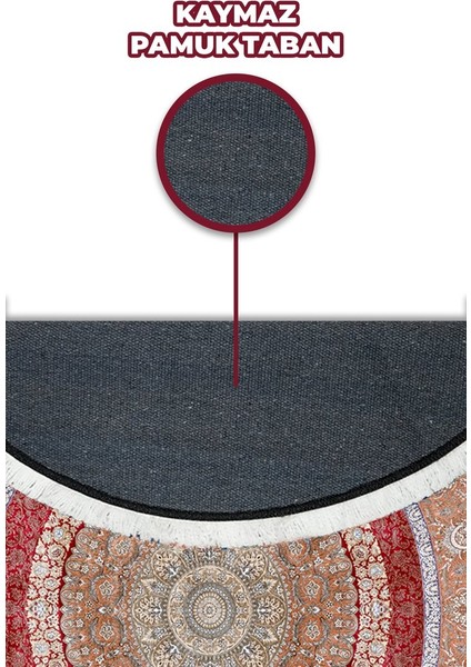 Bambu Yuvarlak Halı Kaymaz Pamuk Taban - KYH471