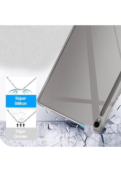 Samsung Galaxy Tab S9 Kılıf Uyumlu Zore Tablet Süper Silikon Kapak-Renksiz