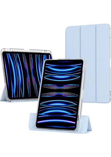 ​Apple iPad Air 11 2024 Kılıf Magnetik Ayrılabilen Airbagli Uyumlu Zore Sliding Tablet Kılıfı-Siyah