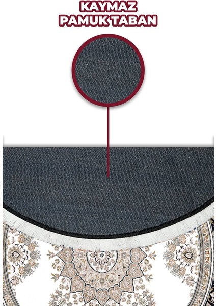 Bambu Yuvarlak Halı Kaymaz Pamuk Taban - KYH251