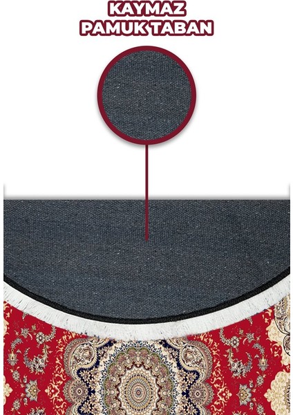 Bambu Yuvarlak Halı Kaymaz Pamuk Taban - KYH419