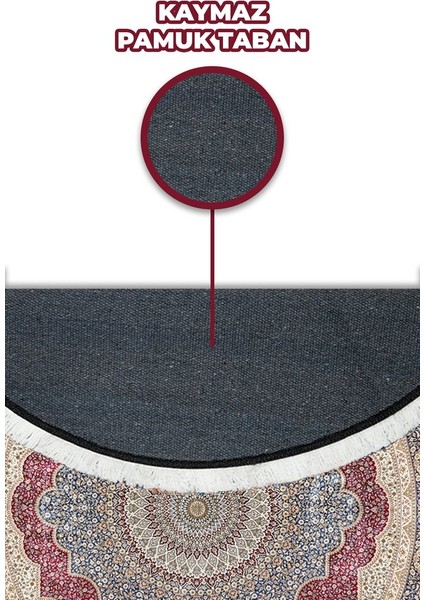 Bambu Yuvarlak Halı Kaymaz Pamuk Taban - KYH472