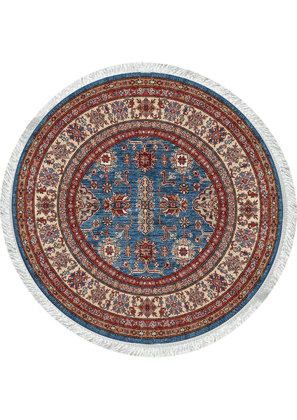 Bambu Yuvarlak Halı Kaymaz Pamuk Taban - KYH464