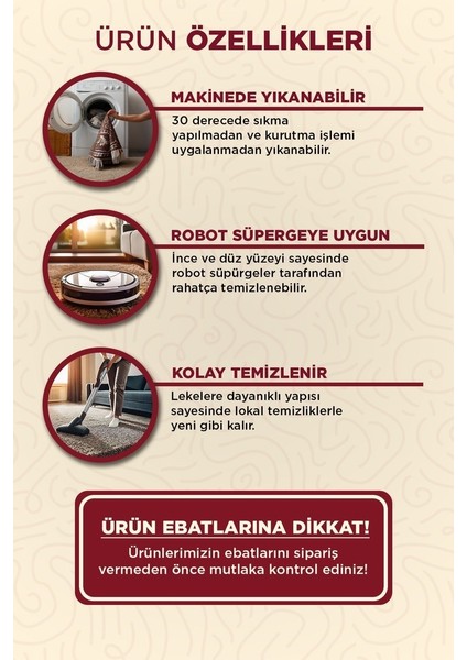 Bambu Yuvarlak Halı Kaymaz Pamuk Taban - KYH131