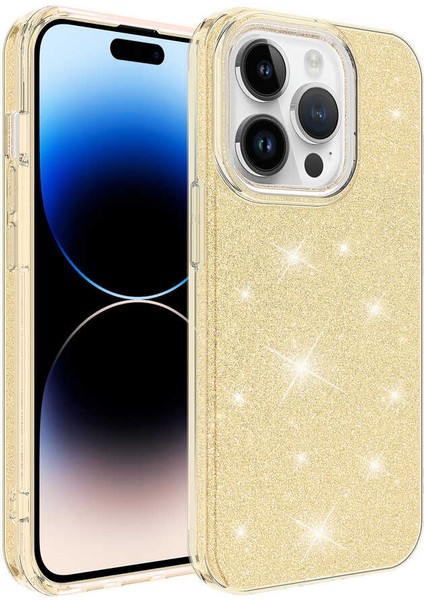 Apple iPhone 14 Pro Kılıf Shining Silikon-Gold