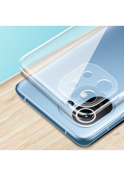 Xiaomi Mi 11 Lite Kılıf Kamera Korumalı Süper Silikon Kapak-Renksiz