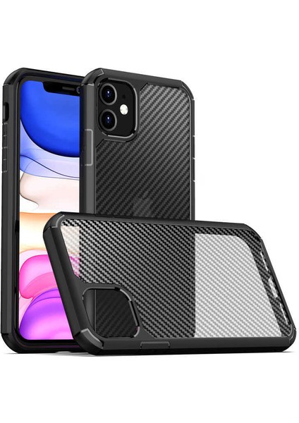 Apple iPhone 11 Kılıf Inoks Kapak-Siyah