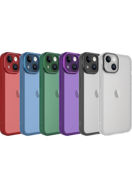 Apple iPhone 14 Plus Kılıf Kamera Korumalı Transparan Post Kapak-Siyah