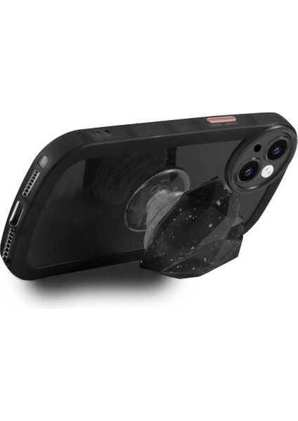 Apple iPhone 12 Pro Max Kılıf Kamera Korumalı Pop Soketli Renkli Ofro Kapak-Siyah