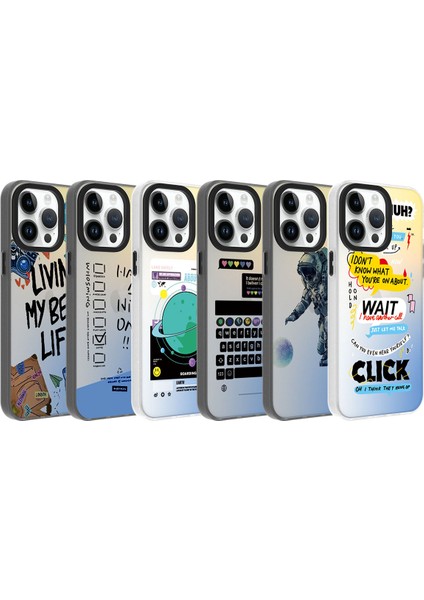 Apple iPhone 14 Pro Kılıf Desenli Tknr Dragon Sert Kapak-Astronot