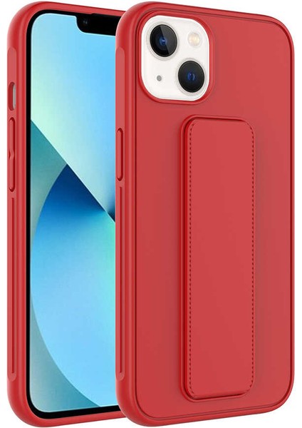 Apple iPhone 14 Plus Uyumlu Qstand Kapak-Kırmızı