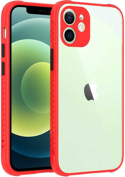 Apple iPhone 12 Kılıf ​​Kaff Kapak-Kırmızı