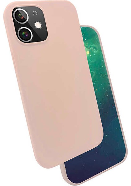 Apple iPhone 12 Mini Uyumlu Silk Silikon-Pembe