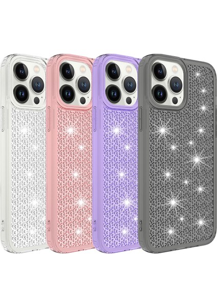 Apple iPhone 13 Pro Kılıf Airbagli Parlak Tasarımlı Snow Kapak-Siyah