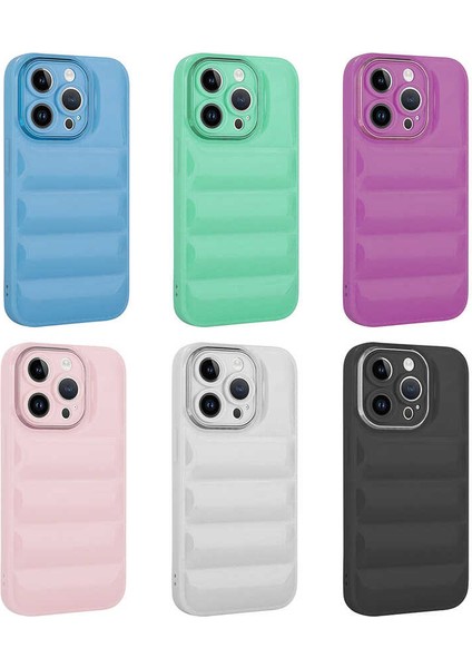 Apple iPhone 14 Pro Max Kılıf Kamera Korumalı Parlak Airbag'li Galya Kapak-Su Yeşil