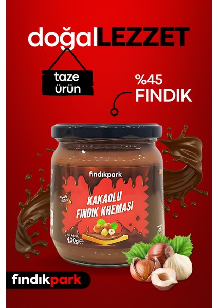 Fındıkpark Kakaolu Fındık Kreması %45 Fındık - 400 Gram