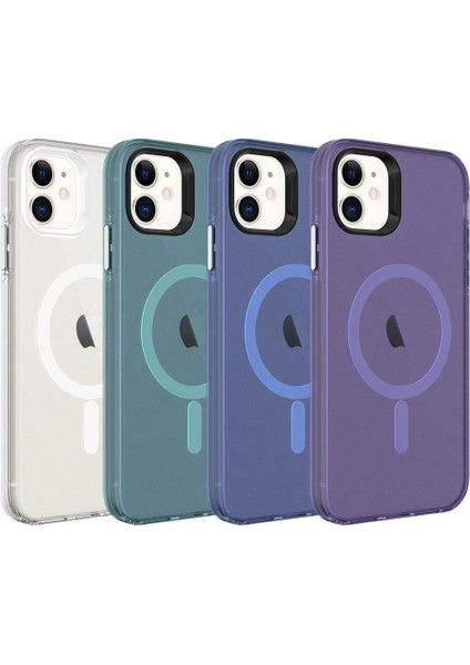 Apple iPhone 11 Kılıf Magsafe Şarj Özellikli Buzlu Transparan C-Pro Sert Kapak-Renksiz
