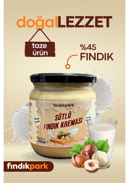 Fındıkpark Sütlü Fındık Kreması %45 Fındık - 400 Gram