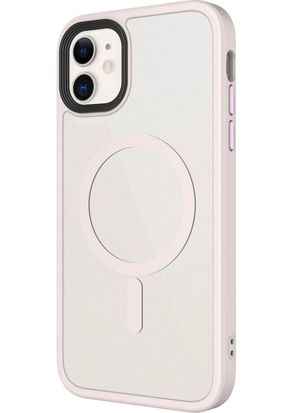 Apple iPhone 11 Kılıf Mat Arka Yüzey Wireless Şarj Özellikli Tknr Flet Magsafe Kapak-Derin Mor