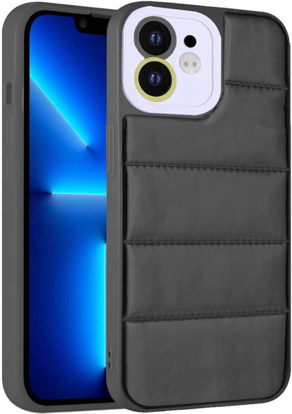 Apple iPhone 11 Uyumlu Kamera Korumalı Airbagli Renkli Seksek Kapak-Siyah