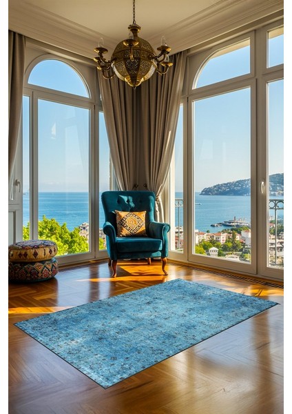 Bambu Vintage Salon Halısı Kaymaz Pamuk Taban - KVSH627