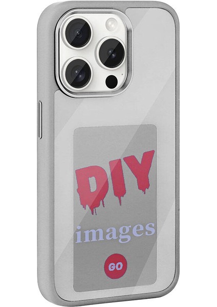 Apple iPhone 15 Pro Max Kılıf Ekranı Yansıtan Akıllı Nfc Kapak-Siyah