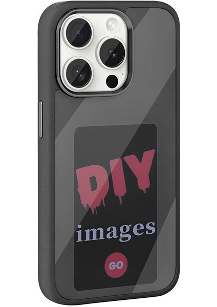 Apple iPhone 15 Pro Max Kılıf Ekranı Yansıtan Akıllı Nfc Kapak-Siyah