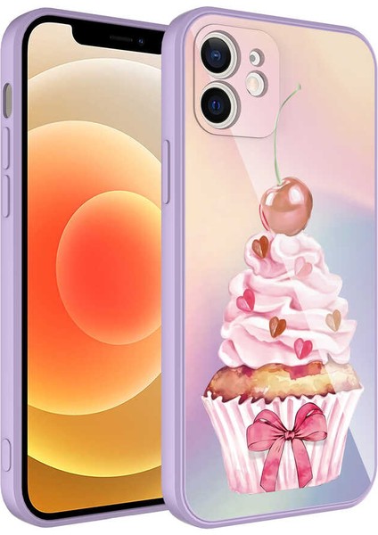 Apple iPhone 12 Kılıf Kamera Korumalı Desenli Sert Silikon Epoksi KAPAK-NO11