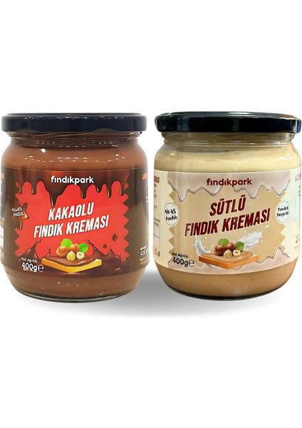 Muhteşem 2li Kakaolu Fındık Kreması Sütlü Fındık Kreması %45 Fındık - 800 Gram
