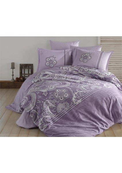 Saten Çift Kişilik Nevresim Takımı Pellini V2 Lila - 66421-1453