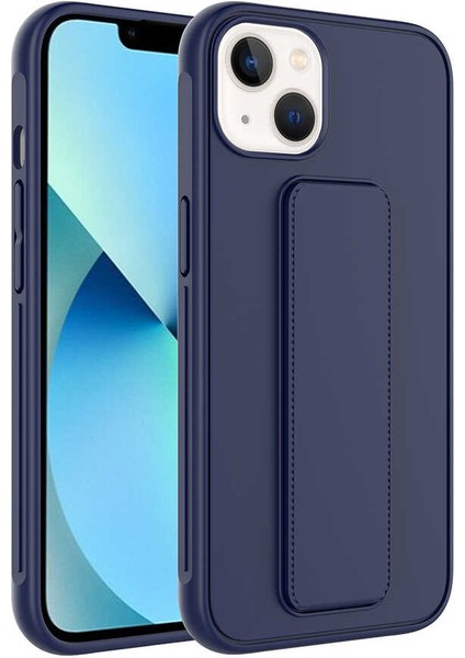 Apple iPhone 14 Plus Kılıf Qstand Kapak-Lacivert