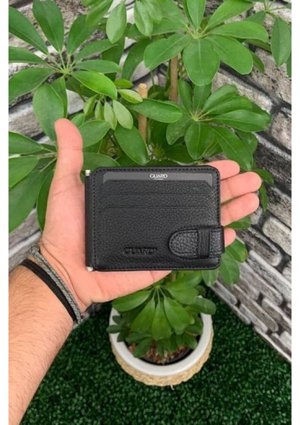 Hakiki Deri Siyah Unisex Klipsli Kartlık (T617)