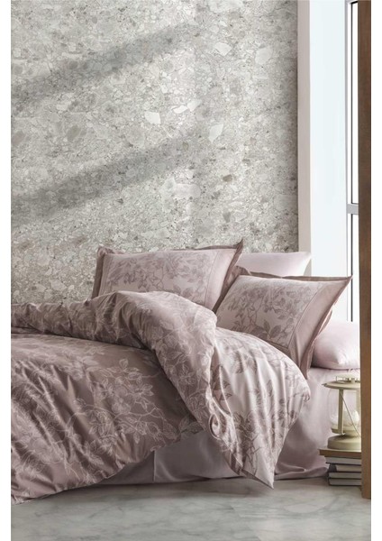 Saten Çift Kişilik Nevresim Takımı Harrisa V1 Bej - 272649-1453